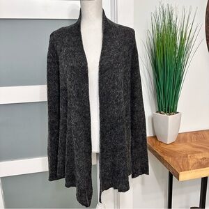 Eileen Fisher Charcoal Gray Open Front Cardigan SZ XL Wool Cashmere Blend EUC